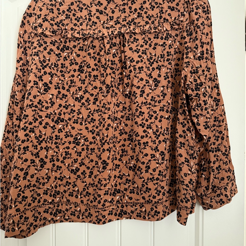 J. Crew Point Sur Tan and Black Blouse - Picture 4 of 5